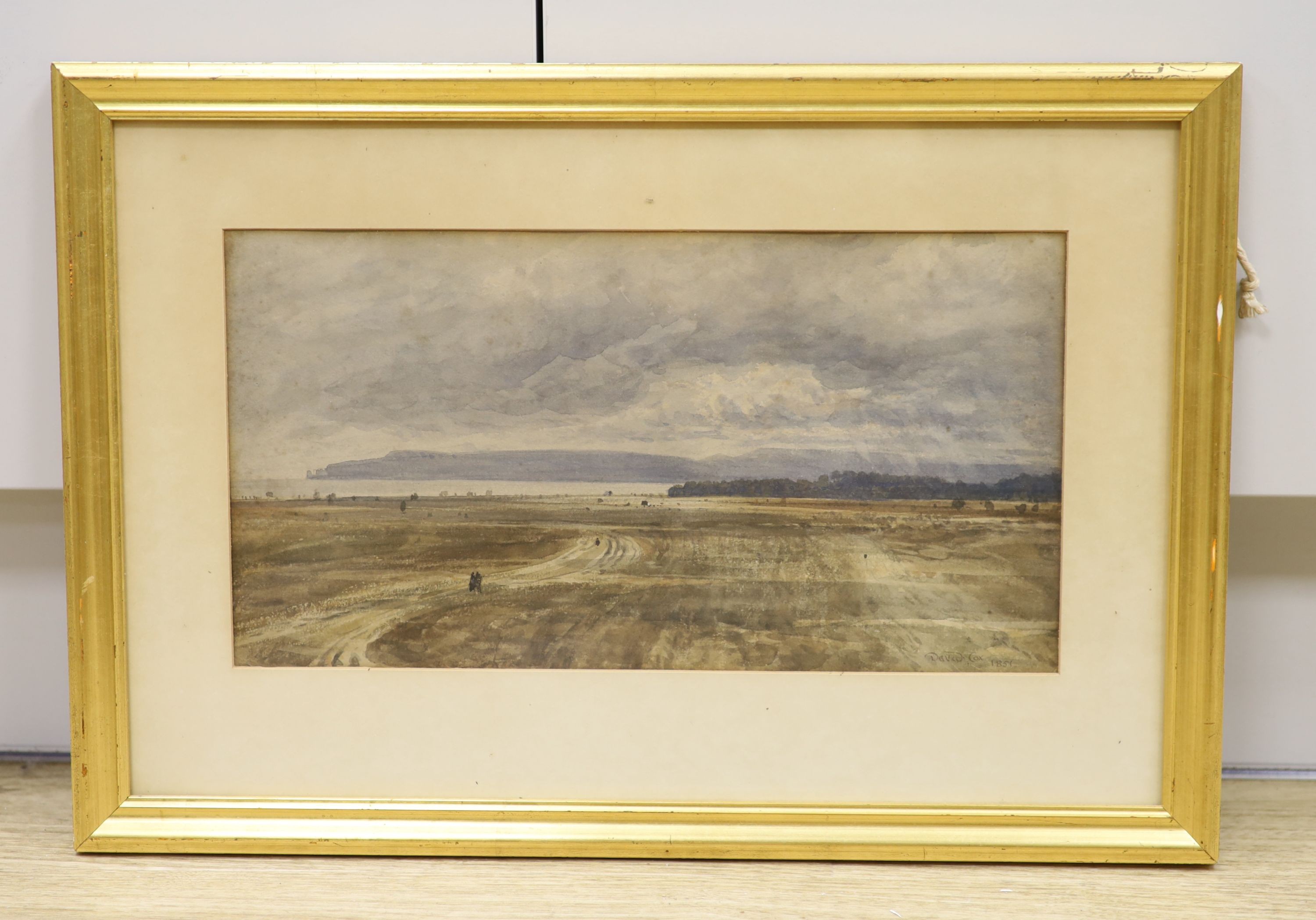 Attributed to David Cox, the Elder O.W.S. (1783-1859) - Studland Bay, watercolour signed, dated 1851